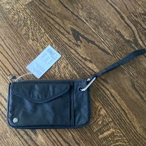 NWT a coffee run athleta wristlet in black